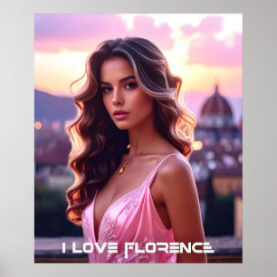 PÓSTER FLORENCIA - ITALIA - AMO FLORENCIA