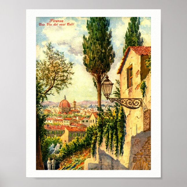 Póster Florencia, Italia, bella escena callejera (Frente)