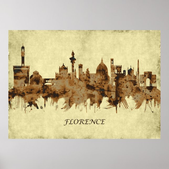 Póster Florencia Italia Cityscape (Frente)