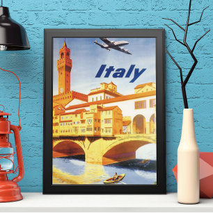 Póster Florencia Italia Puente Ponte Vecchio Viajes Antig