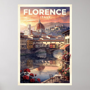Póster Florencia Italia Viajes Antiguos
