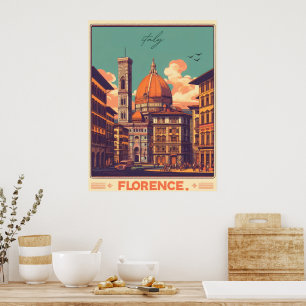 Póster Florencia, regalos de viaje de firenze italy