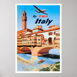 Póster Florencia Vintage Retro Toscana Italia Viajes por