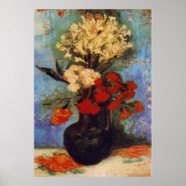 Póster florero con claveles y otras flores van Gogh