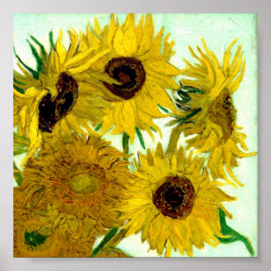 Póster Florero con doce girasoles, Bello Artes de Van