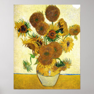 Póster Florero con quince girasoles de Vincent van Gogh