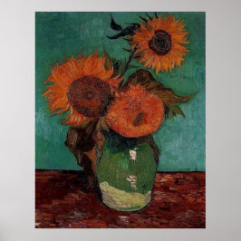 Póster florero con tres girasoles, van Gogh