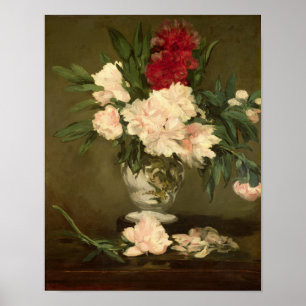 Póster Florero de Manet el   de Peonies en un pequeño