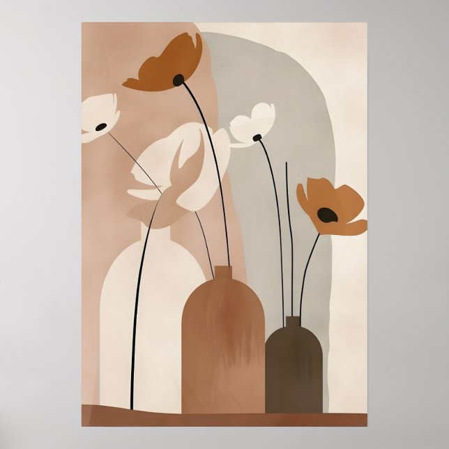 Póster Floreros Bohemios y Formas Abstractas (Frente)