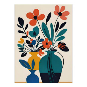 Póster Floreros de estilo Matisse