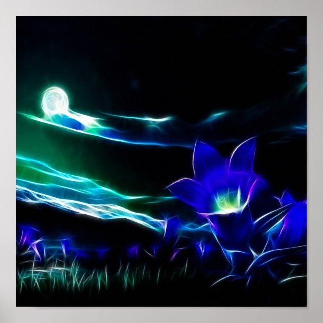 Póster Flores A La Luz De La Luna (Frente)