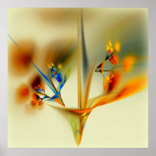 Póster Flores abstractas