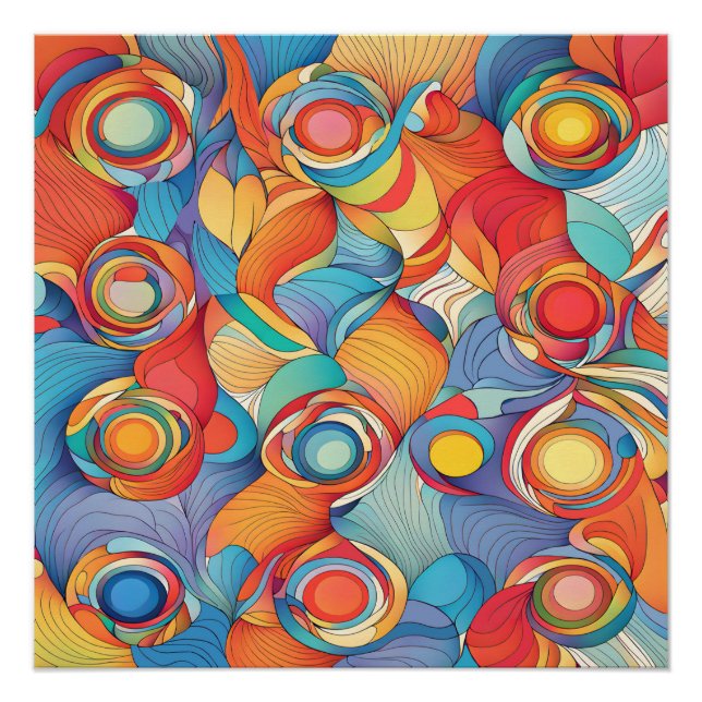 Póster Flores abstractas (Anverso)