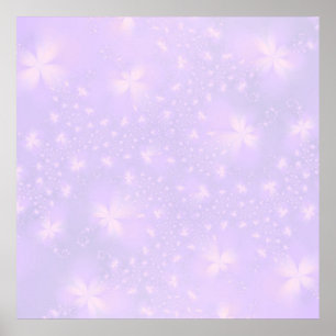 Póster Flores abstractas en Lilac y Poster rosa