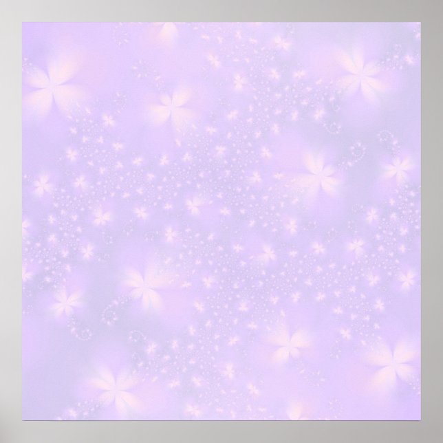 Póster Flores abstractas en Lilac y Poster rosa (Frente)