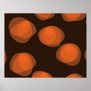 Póster flores abstractas naranjas, modernas, frescas y de