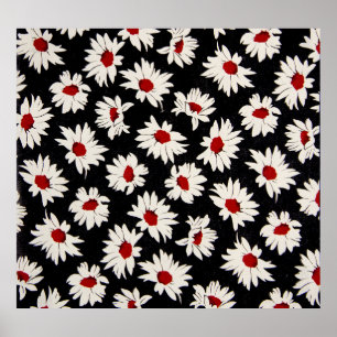 Póster Flores abstractas, un patrón de acuarela artística