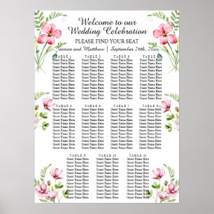 Póster Flores acuáticas 11 mesas Boda Asiento