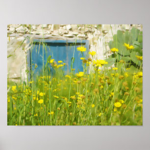 Póster Flores acuáticas amarillas