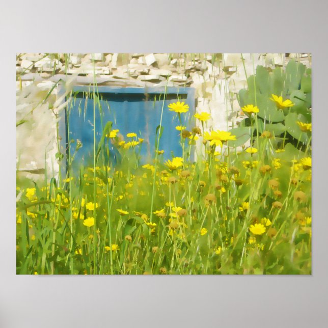 Póster Flores acuáticas amarillas (Frente)