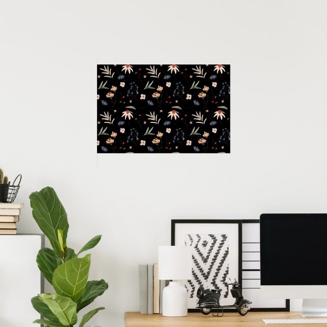 Póster Flores acuáticas simples 1 (Oficina en casa)