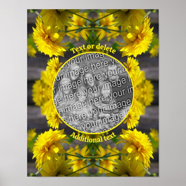 Póster Flores Al Sol Añade Tu Foto Personalizada (Frente)