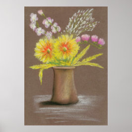 Póster Flores amarillas en jarrón