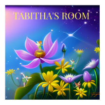 Flores amarillas y hadas de verano medio. Editable