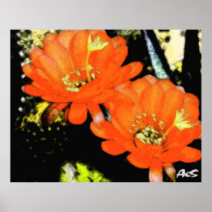 PÓSTER FLORES ANARANJADAS