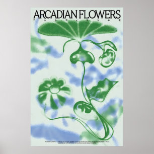 Póster Flores Arcadianas Fórmula Abstracta Japonesa Bauha