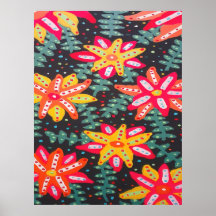 Flores audaces amarillas y Naranjas negras