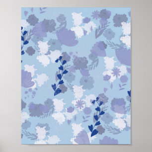 Póster Flores Azules