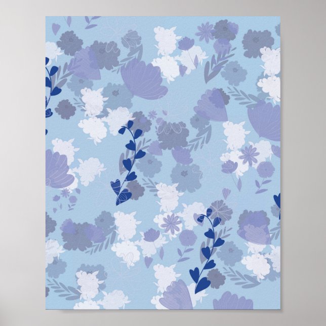 Póster Flores Azules (Frente)