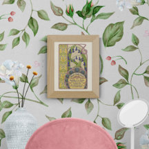 Flores azules estilo Art Nouveau vintage