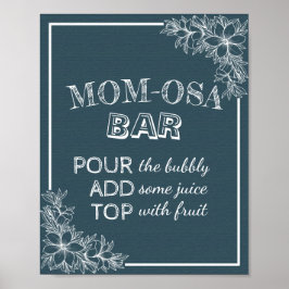 Póster Flores azules y blancas de Rótulo MOM-OSA BAR de B