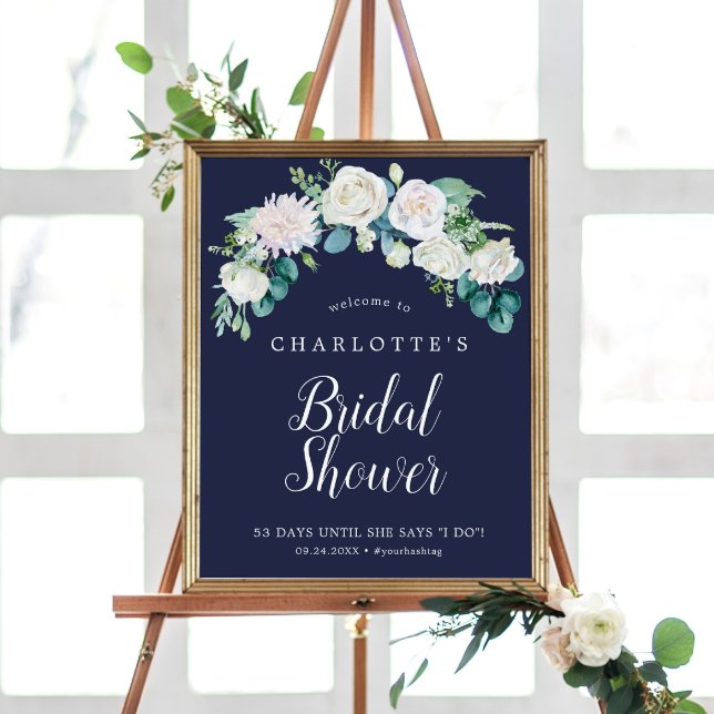 Póster Flores blancas clásicas | Bienvenida a la ducha de (Subido por el creador)