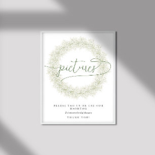 Póster Flores blancas clásicas imágenes de ducha de novia