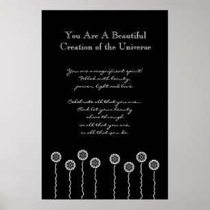 Póster Flores blancas de inspiración V002