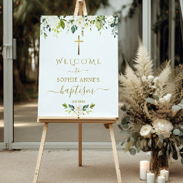 Póster Flores blancas elegantes dan la bienvenida al Rótu