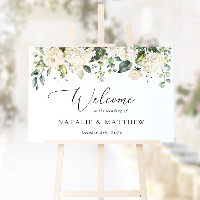 Póster Flores Blancas, Flores Crema, Bienvenida a la Boda (Subido por el creador)