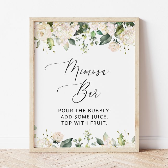 Póster Flores blancas, flores de crema, boho, bar Mimosa (Subido por el creador)