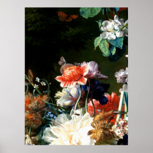 PÓSTER FLORES BLANCOS DE ANEMONES ROJOS ROJOS DE COLOR RO