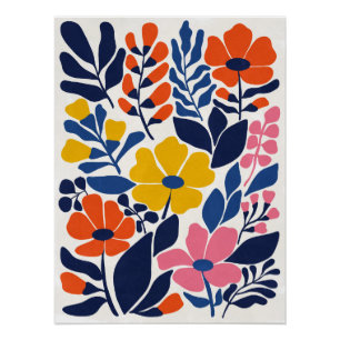Póster Flores Bohemias Moderno de Medianos Siglo