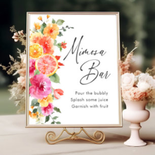 Póster Flores Brillantes Citrus Floral Bridal Mimosa Bar