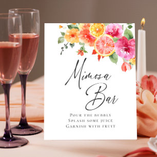 Póster Flores Brillantes Citrus Floral Bridal Mimosa Bar