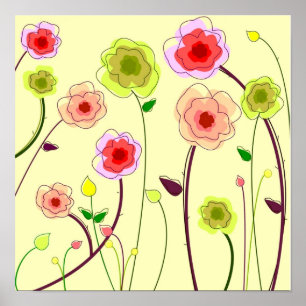 Póster Flores caprichosas