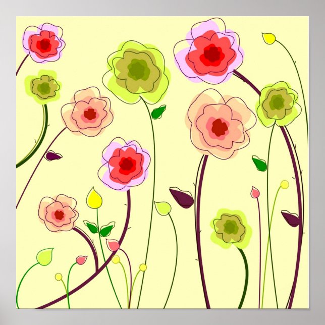Póster Flores caprichosas (Frente)