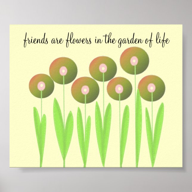 Póster Flores caprichosas de tonos terrosos con dicho (Frente)