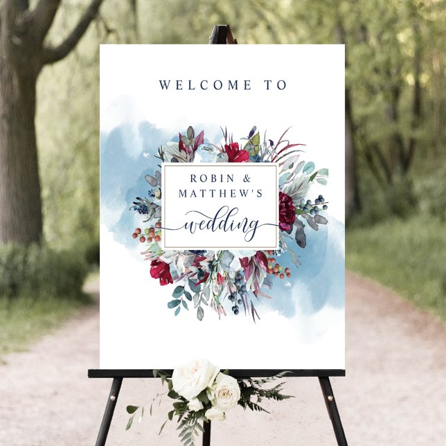 Póster Flores celestes, signo de bienvenida de Boda flora (Subido por el creador)