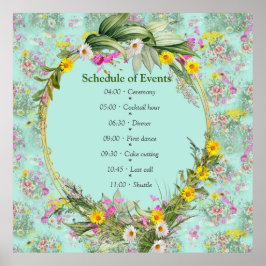 Póster Flores clásicas Retro Meadow